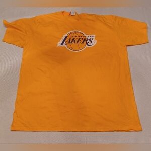 Mens LA Lakers T-Shirt 2XL Yellow 🆕 Los Angeles Cotton Shirt 🏀 NBA